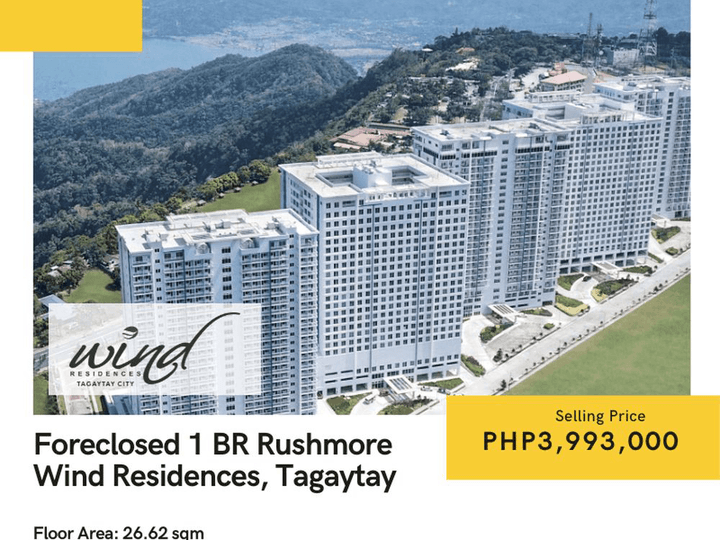 26.62 sqm 1-BR at Wind Residences in Tagaytay Cavite Unit 1918