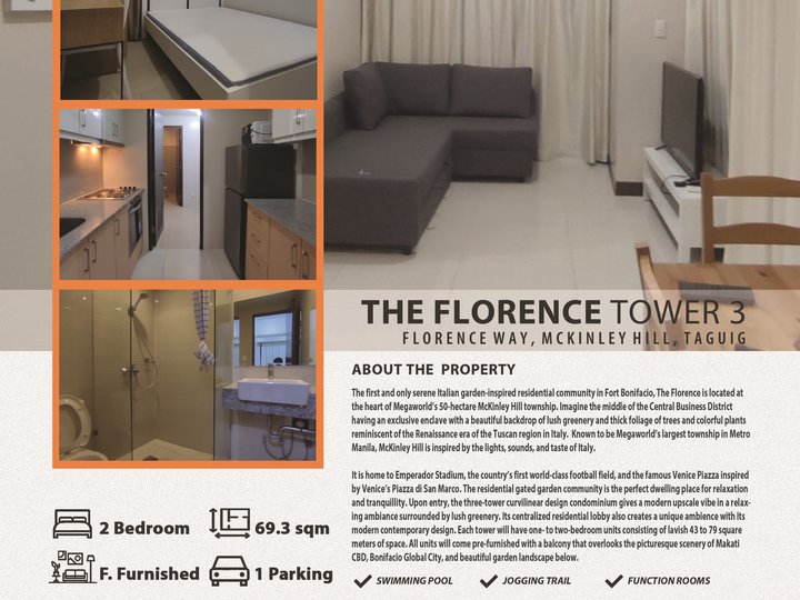 FOR RENT - THE FLORENCE T3 - 20TH FLOOR - CORNER UNIT