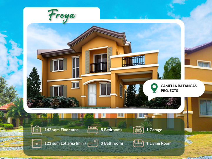 FREYA l 5-bedroom Single Attached House and Lot For Sale in Batangas