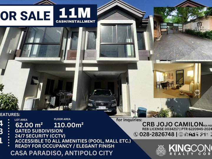 4-bedroom Townhouse For Sale in Antipolo Rizal - Celebrity owned - Lowest price - Negotiable