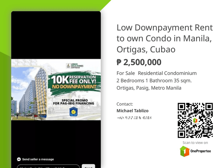 Affordable Rent to own Condo in Manila, Pasig and Quezon City