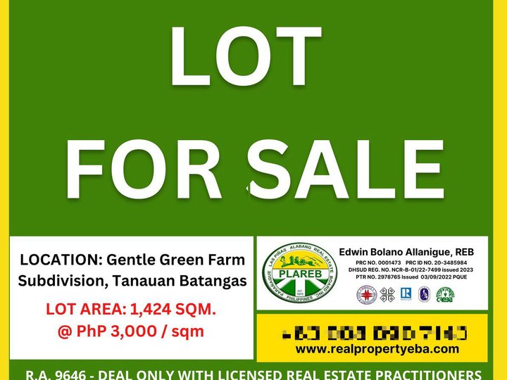 Farm/residential lot in Gentle Green Farm Subdivision