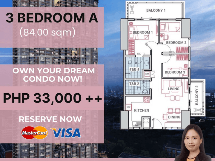 The Erin heights - Condo For Sale in Commonwealth Quezon city No Spot DP 3 Bedroom unit