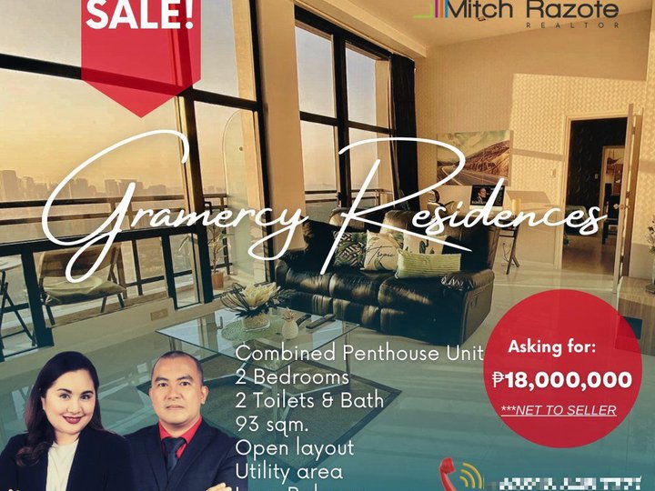 93.00 sqm 2-bedroom Penthouse Condo For Sale at The Gramercy Residences Makati