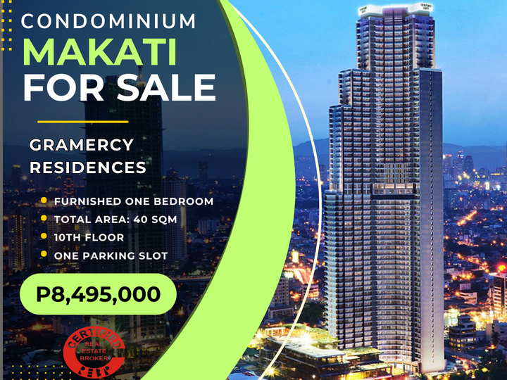 Elegant One Bedroom Condo For Sale in Gramercy Residences Bel-Air Makati With One Parking Slot