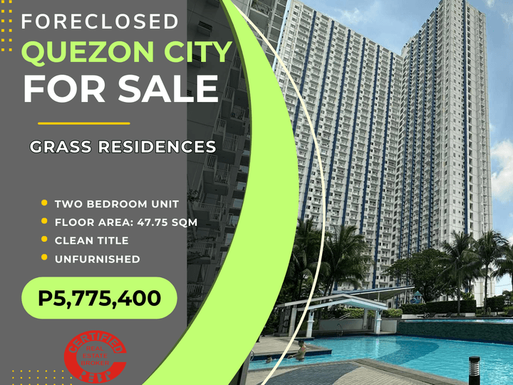 Grass Residences Foreclosed 2BR Condo for Sale in Quezon City