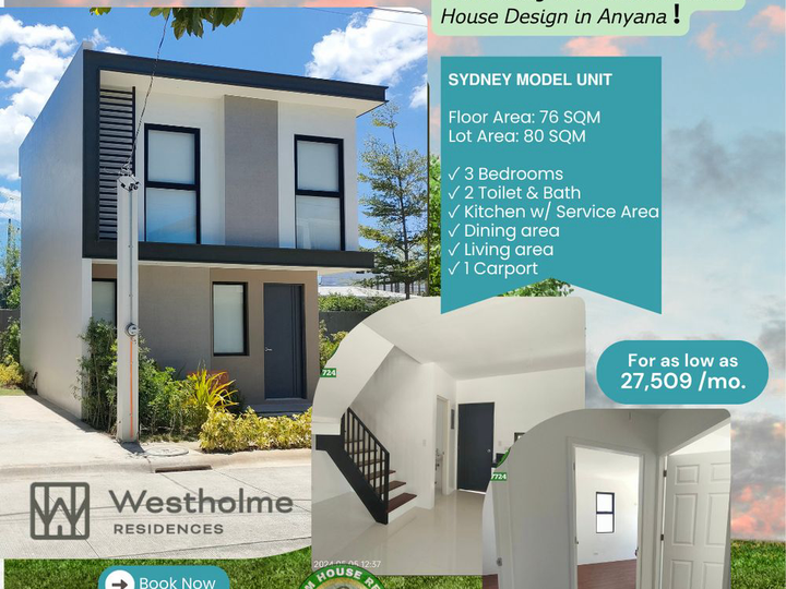 Anyana- Sydney; 3-bedroom Single Attached House For Sale thru Pag-IBIG