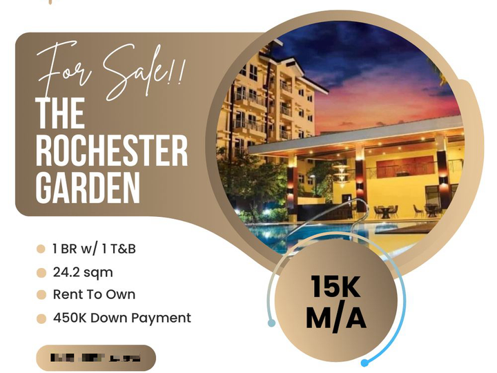 1 BR 24.20 sqm Condo For Sale in Pasig Rent To own as low as 15K Monthly The Rochester Garden