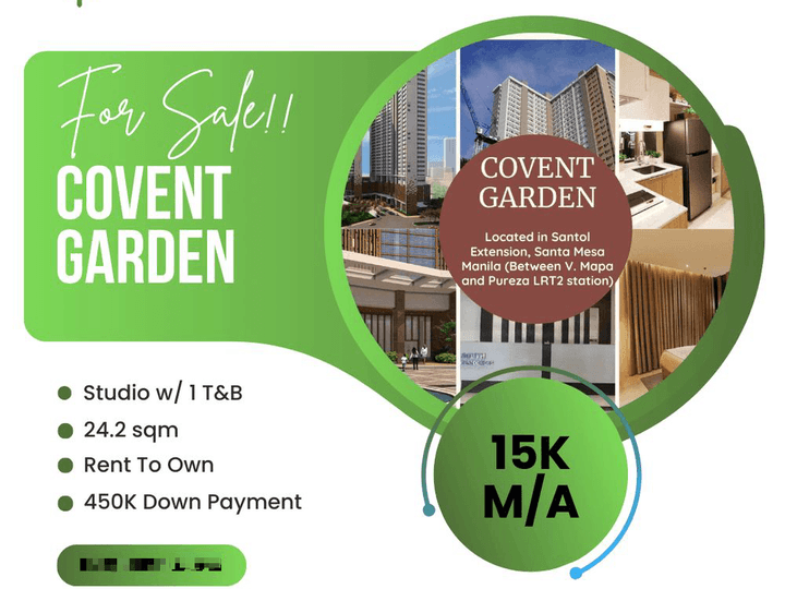 24.20 sqm Studio Condo For Sale in Sta Mesa Manila Rent To Own 15K Monthly
