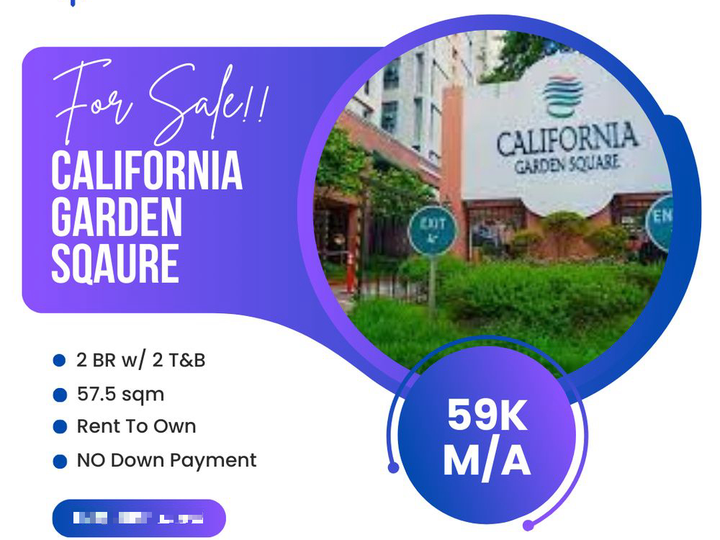 California Garden Square in Mandaluyong 2 BR Condo for Sale no Dp 59K Monthly