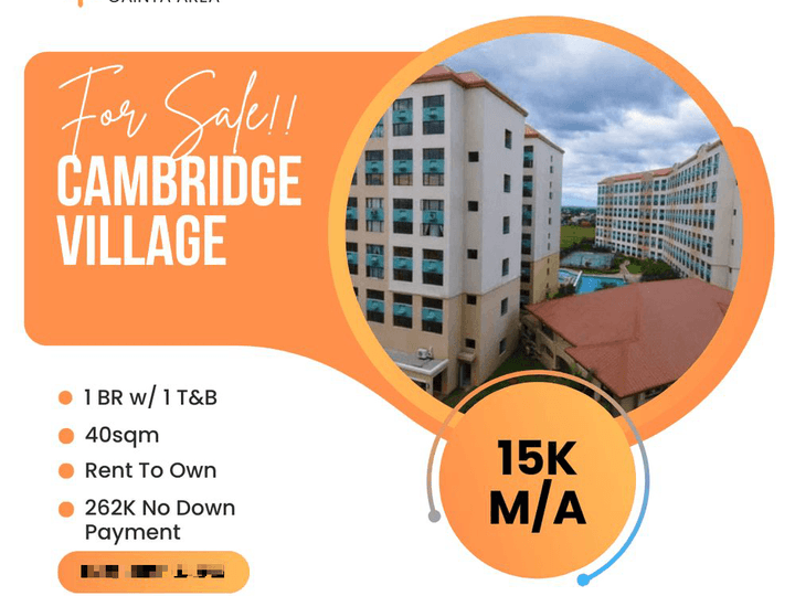 40.00 sqm 1 BR Condo For Sale in Cainta Rizal Rent To own as low as 15K Monthly