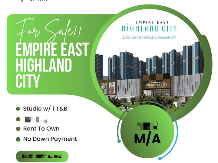21.38 sqm Studio Residential Condo For Sale in Cainta Rizal No Down Payment