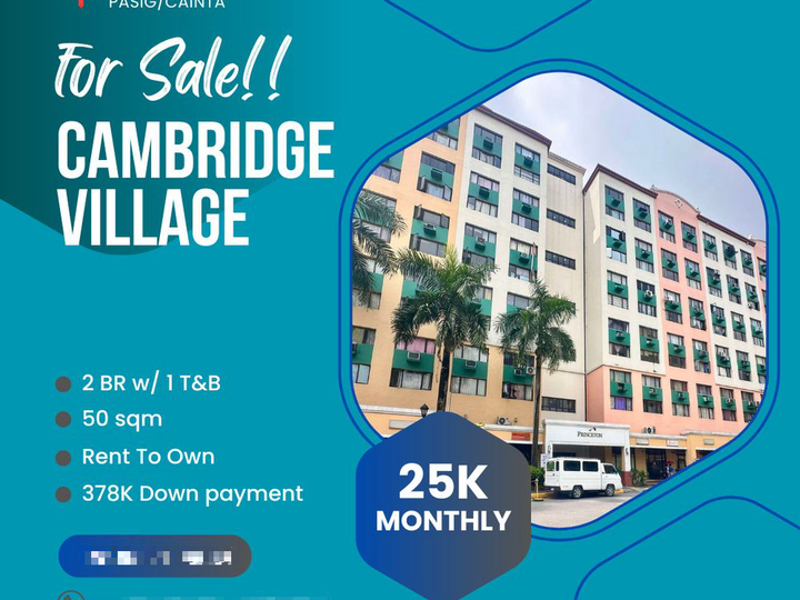 50sqm Conod 2 BR Rent To Own 269K To Move In Cambridge Village