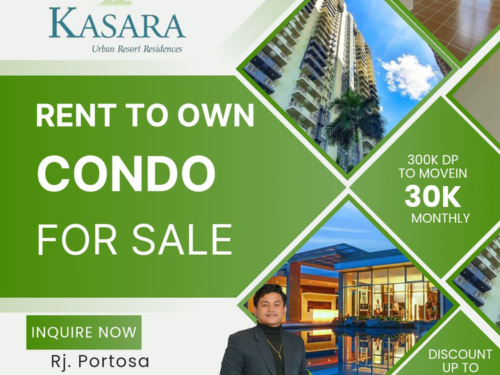 Rent to own condo in Pasig at Kasara studio,1br,2br,3br 30k monthly 300k dp movein