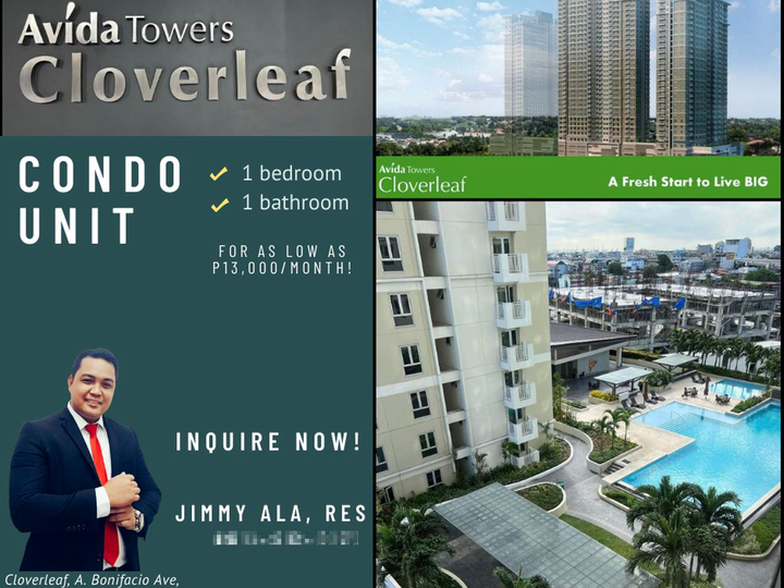 1 Bedroom Residential Condo For Sale at Avida Cloverleaf | Quezon City