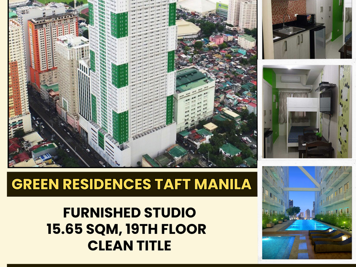 Green Residences Discounted Condo For Sale By Owner in Manila near La Salle Taft