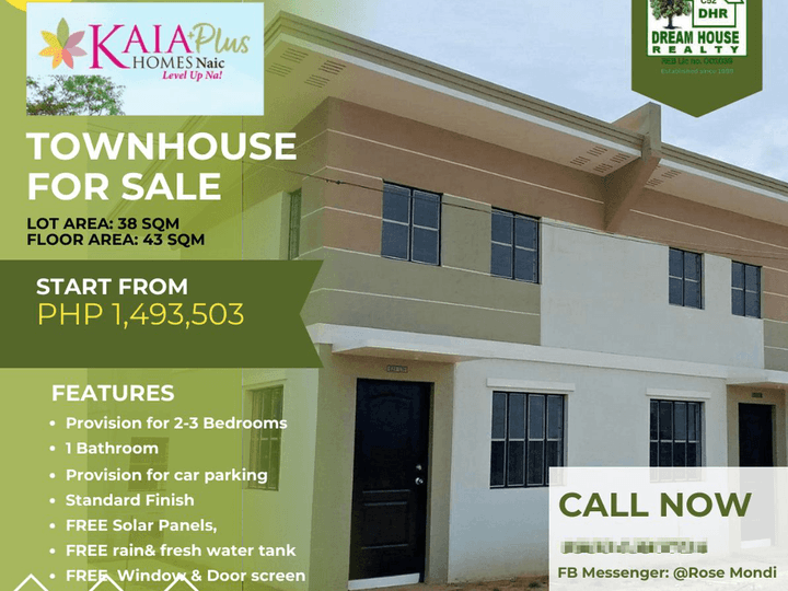 Kaia Homes ; 2-bedroom Townhouse For Sale thru Pag-IBIG in Naic Cavite