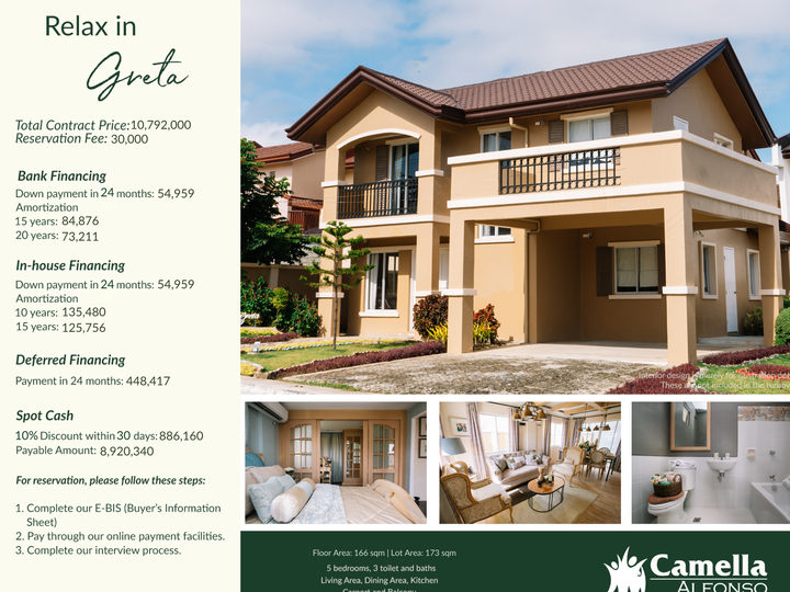 5-bedroom Single Attached House For Sale in Alfonso Cavite