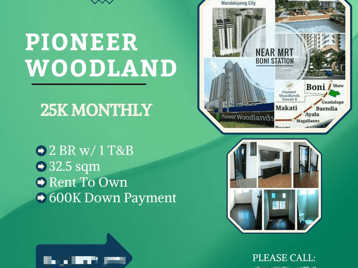 32.50 sqm 2 BR Condo For Sale in Mandaluyong Rent to Own 25K Monthly