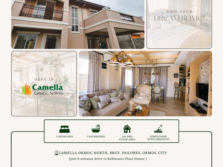 5 Bedroom House and Lot for Sale in Camella Ormoc North
