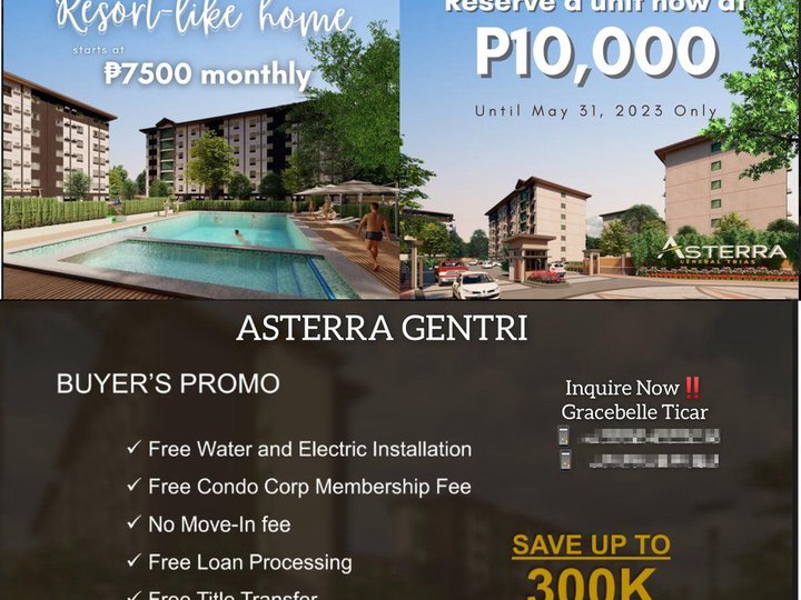 Smart Condominium in Cavite  and South Luzon 7,500/Month