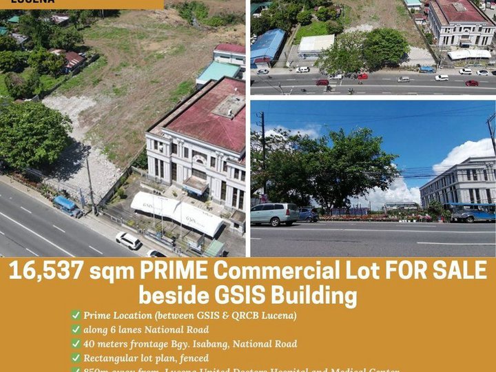 16,537 SQM PRIME Commercial Lot for SALE beside GSIS Building, along 6 lanes National Road