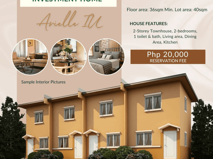 2-bedroom Arielle IU Townhouse For Sale in Bacolod Negros Occidental