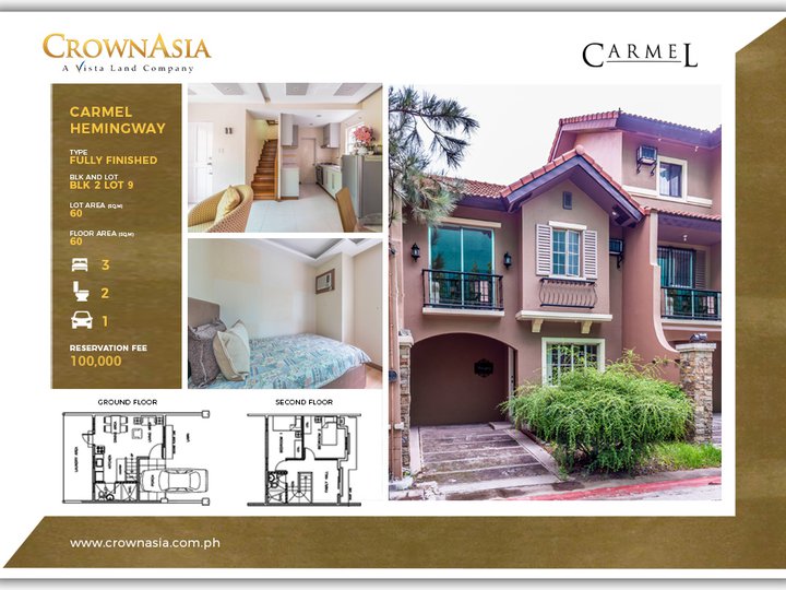 Carmel by Crown Asia | 3BR house & lot for sale in Bacoor Cavite