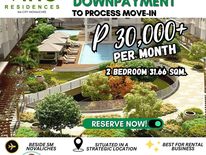 31.66 sqm 2-bedroom Condo For Sale in Novaliches Quezon City / QC