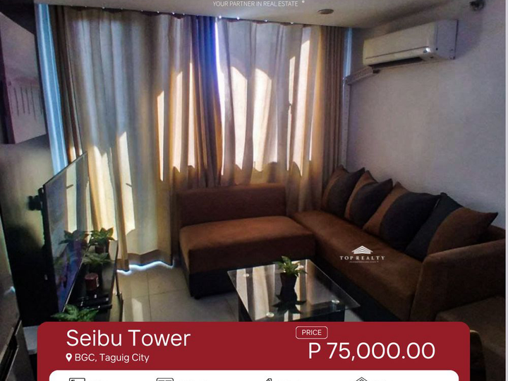2BR Fully Furnished with Balcony Condo for Rent in Seibu Tower, BGC