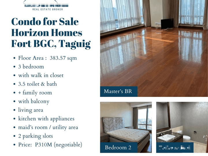 3 Bedroom Condo for Sale  Horizon Homes  Fort BGC, Taguig