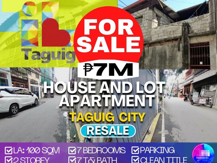 House and Lot/Apartment 100 sqm 7 BR 7T &bath Clean title in Taguig
