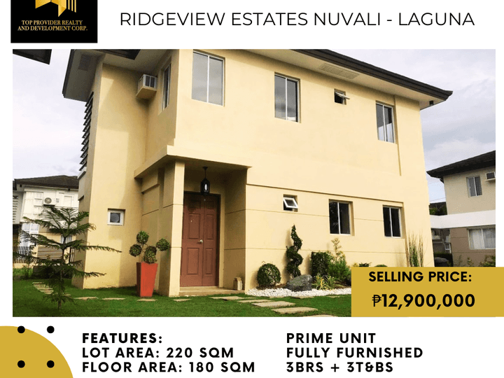 PRIME UNIT House and Lot FOR SALE in Laguna