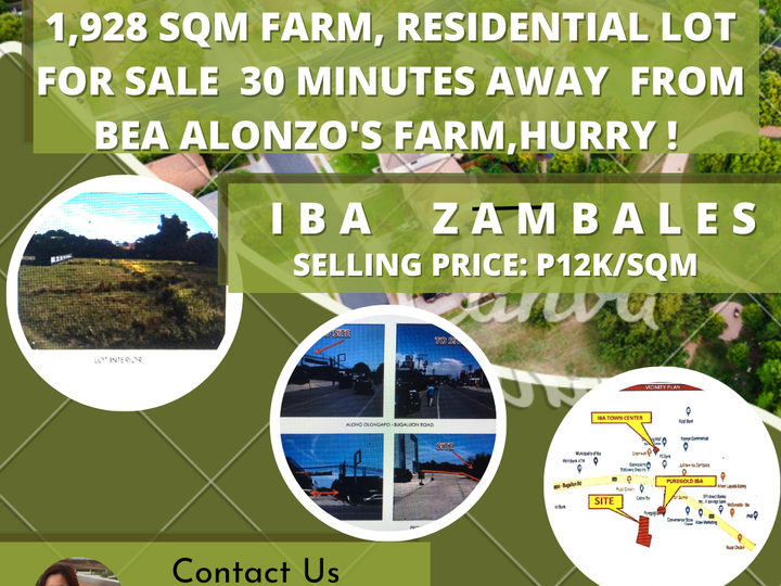 IBA ZAMBALES FARM, RESIDENTIAL LOT 30 MINS AWAY FRM BEA ALONZO'S FARM