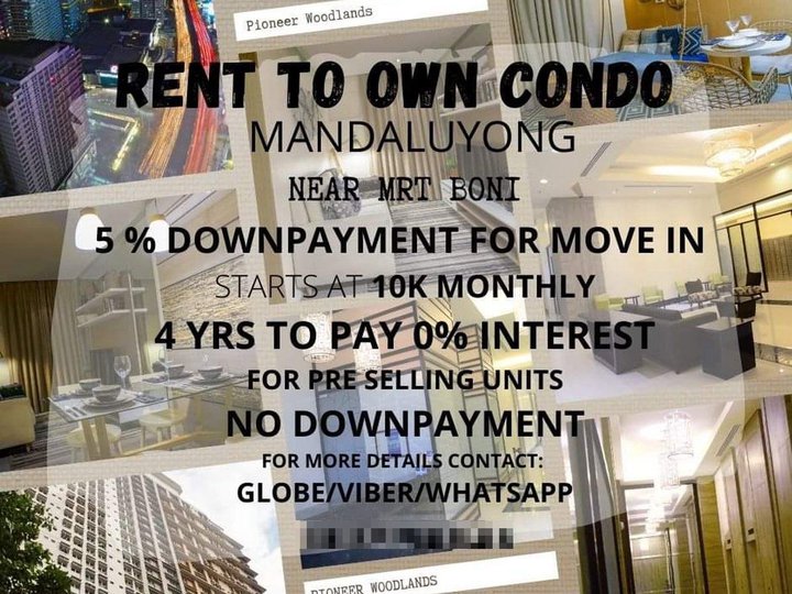 RFO READY BGC ORTIGAS 150k DP 1BR RENT TO OWN 2BR MANDALUYONG MOVEIN
