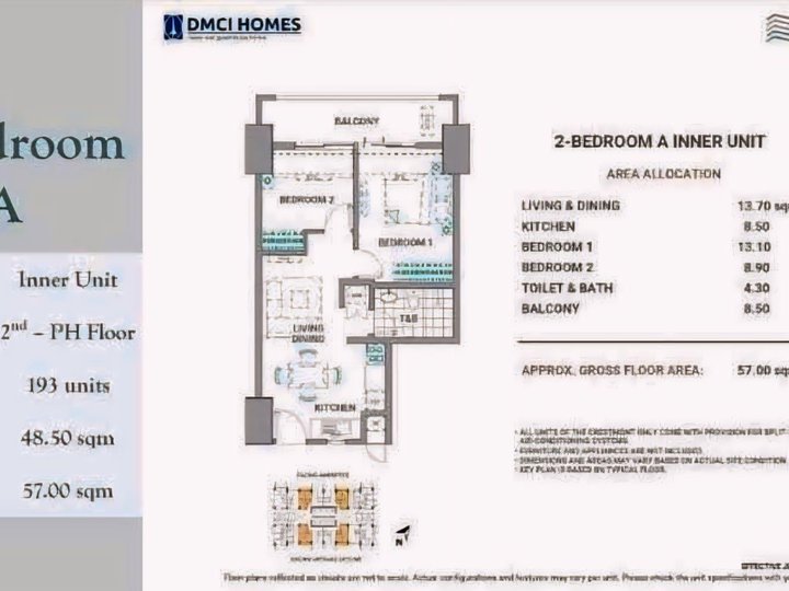 Ready For Occupancy 57.00 sqm 2-bedroom Residential Condo For Sale in Quezon City