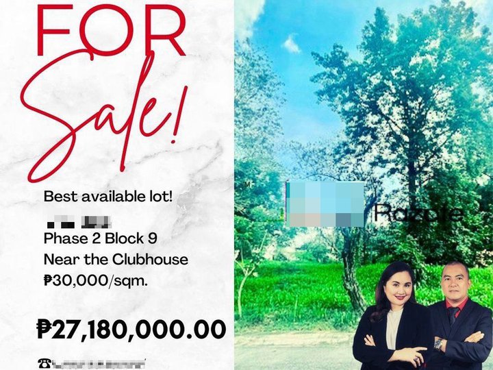 906 sqm Residential Lot For Sale in Parkridge Estate Valley Golf Antipolo Rizal