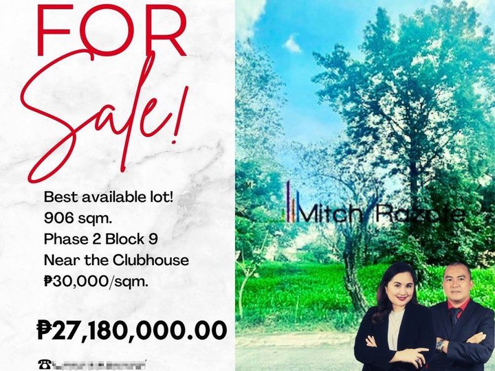 906 sqm Residential Lot For Sale in Parkridge Estate Valley Golf Antipolo Rizal