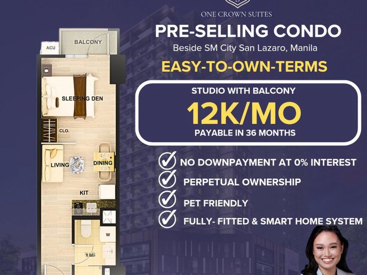 Megaworld One Crown Suites Studio Condo 29 Sqm