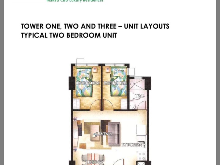 Ready For Occupancy 38.00 sqm 2-bedroom Residential Condo For Sale in Makati