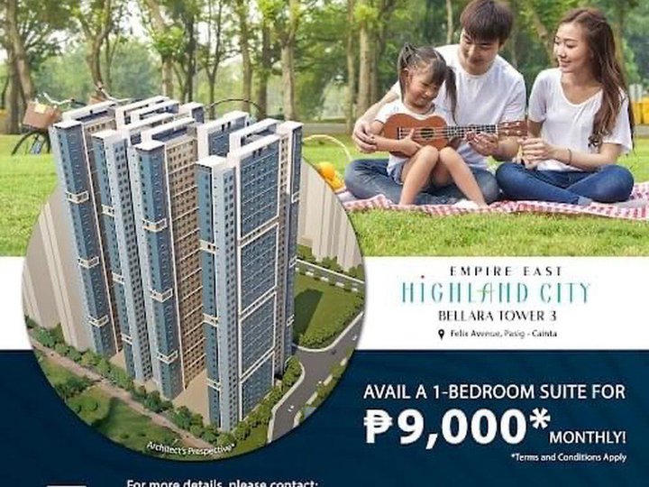 9k Monthly 1BR Unit ZERO DOWNPAYMENT 5yrs to pay 0% INTEREST!