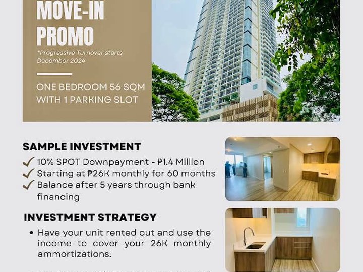 1 Bedroom 34k Monthly in 60 months