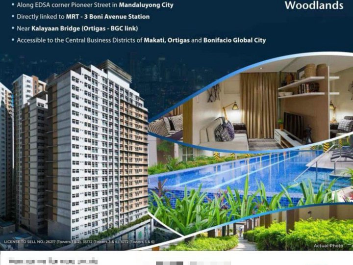 1BR RFO RENT TO OWN CONDO IN MANDALUYONG PIONEER WOODLANDS 400k DP to move in