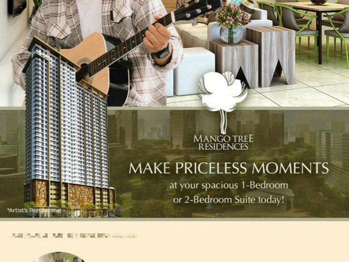 Condo in San Juan near LRT Greeenhills Cubao 1 bedroom unit in Mango Tree Residences Pet Friendly