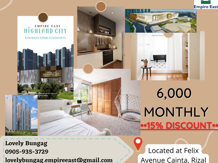 NO DOWNPAYMENT - 6,000 MONTHLY The NEXT BGC in the EAST!!