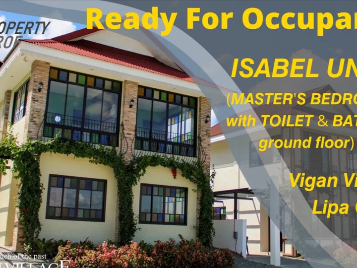 Ready-for-occupancy 3-bedroom Vigan-design house unit in Lipa City