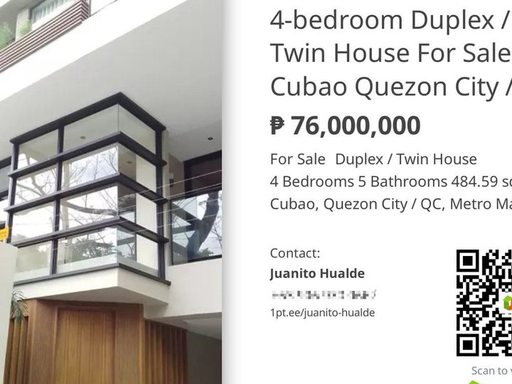 4-bedroom Duplex / Twin House For Sale in Cubao Quezon City / QC