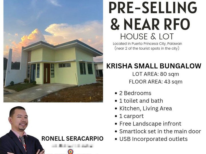 Krisha Small Bungalow House For Sale in Puerto Princesa City Palawan