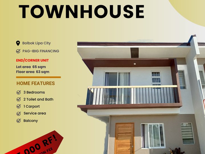3-bedroom Affordable Townhouse with Balcony for Sale in  Lipa Batangas