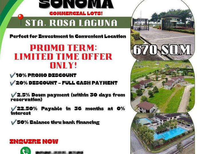 670 sqm Residential Lot For Sale The Sonoma Santa Rosa Laguna